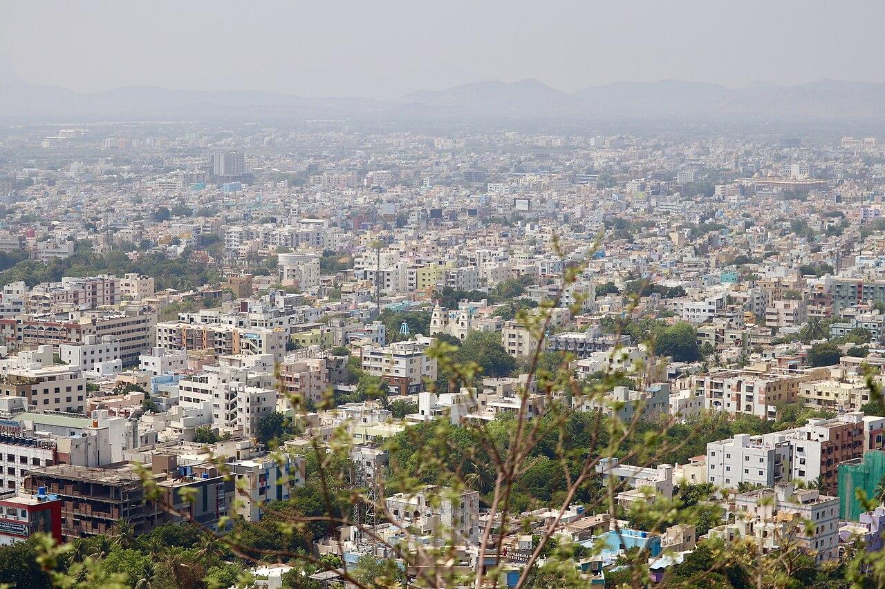 Panorama of Tirupati city seen from the Tirumala ghat road