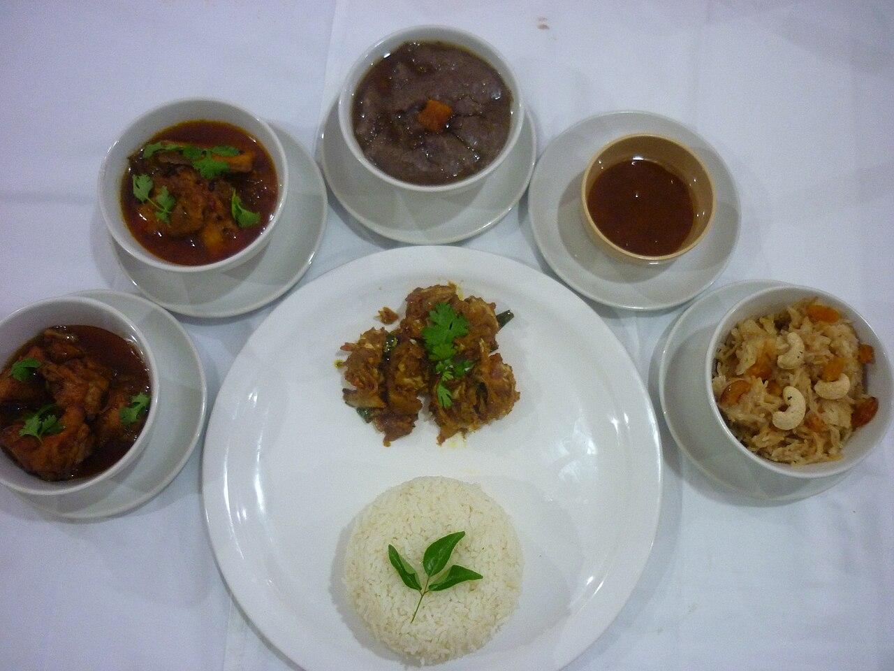 A north-coastal Andhra meal of rice served with several small curries