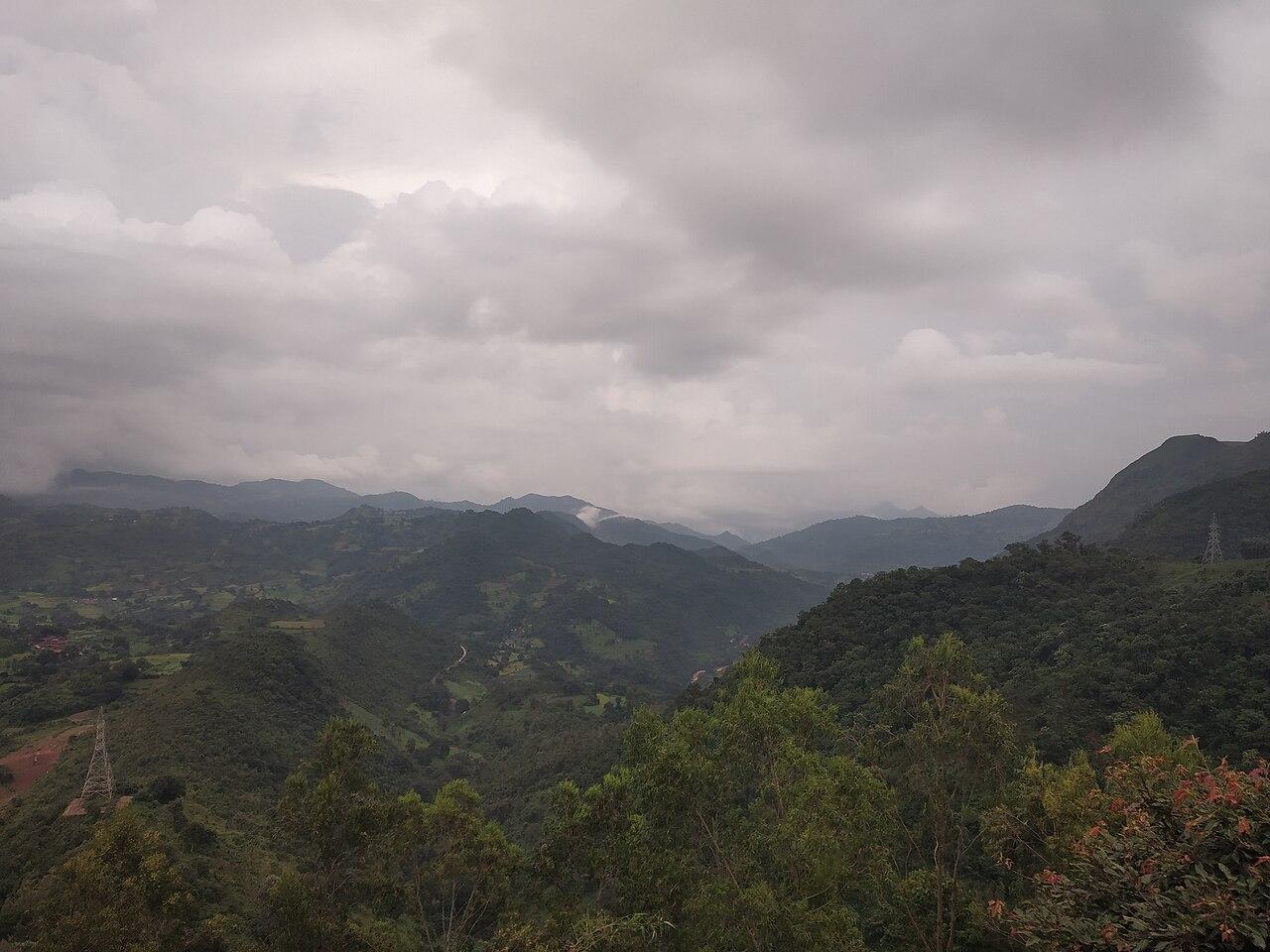 Araku Valley seen from the Galikonda view point on a misty morning